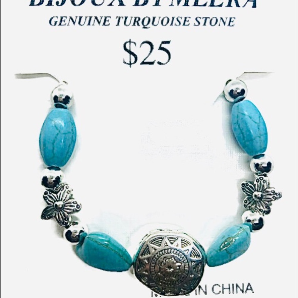 Bijoux by Meera Turquoise and Silver Bracelet